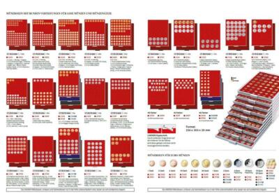 LINDNER Münzbox Mit Eckigen Vertiefungen Standard Rot Bis 50 Mm