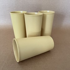 Vintage Tupperware Tumblers Classic 12 oz. Cups Harvest Gold 873 - Set of 4 'G'