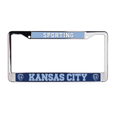 Sporting Kansas City MLS 3D Polyurethane 2-Hole Chrome Metal License Plate Frame