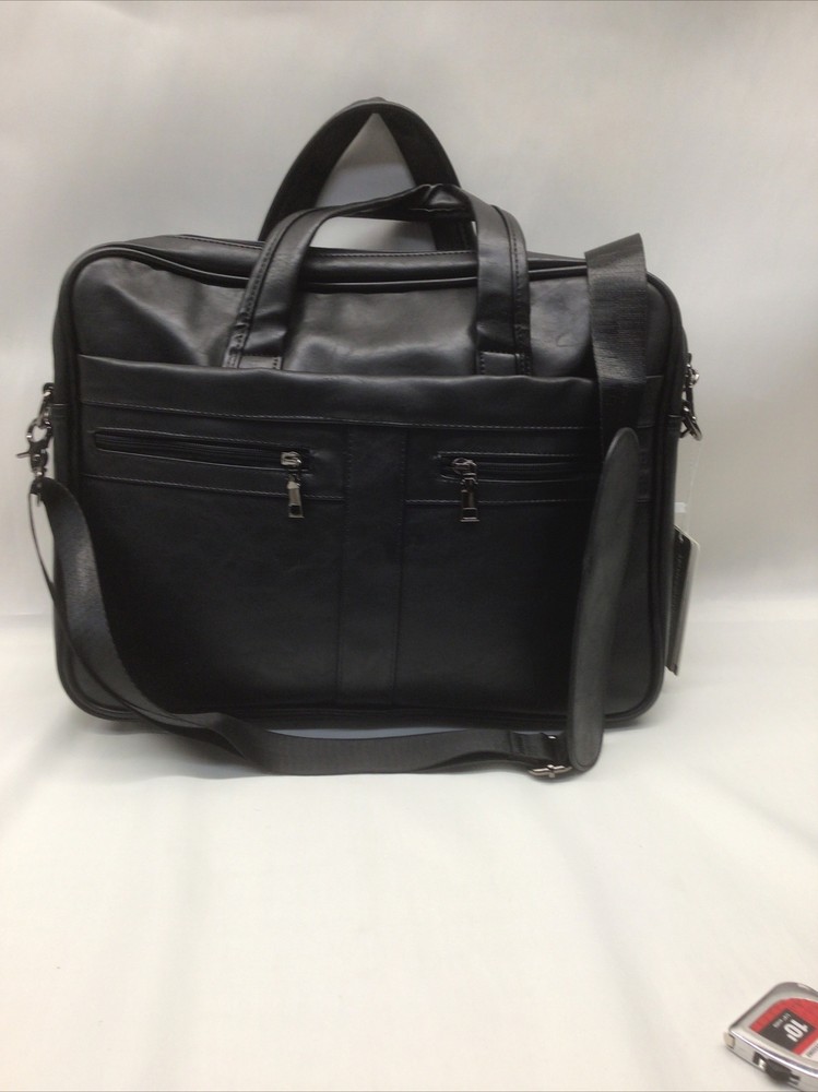 seyfocnia 17.3” Men's Business Travel Briefcase PU  Leather Handmade Messenger