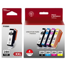 5pk PGI-280XXL CLI-281XXL Printer Ink for Canon Pixma TS6220 TS6320 TS702 TR7500