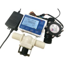 Flow Water Sensor Meter Solenoid valve Digital LCD Display control G1" ZJ-LCD-M