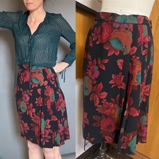 EMANUEL UNGARO Vintage Parallele Paris Floral Skirt Sz fits like 4 28" w 6 8 S