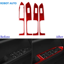 For Ford Bronco Sport 21+ Red Carbon Fiber Window Lift Switch Panel Cover Trim
