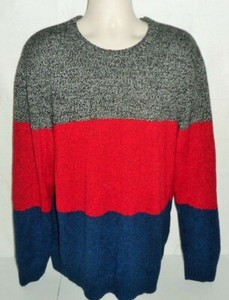 red and gray sweater