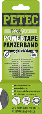 Petec Power Tape Armoured Tape Black 50mm X 5m Sb Card