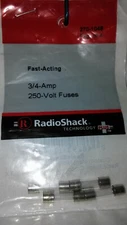 Lot of 2 Packs of 4 Radio Shack 270-1048 3/4 Amp Gma Fuses 250V Fast Blo 8 fuses