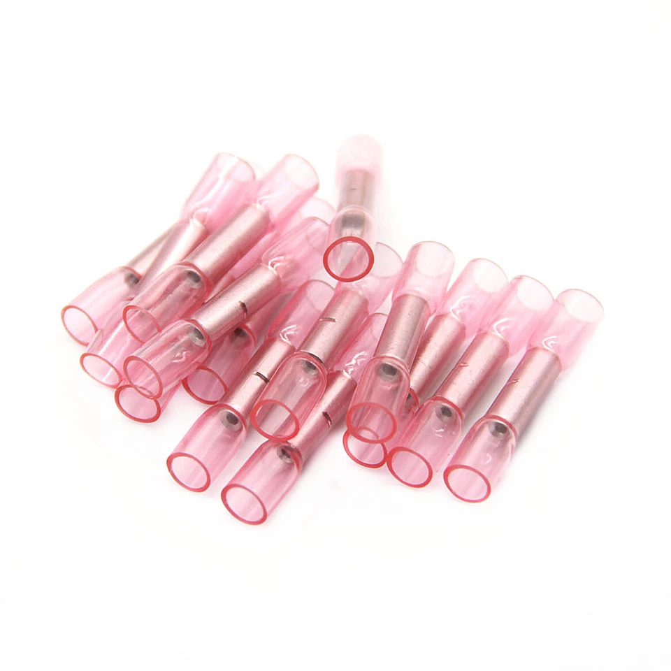 100Pcs Red Heat Shrink Butt Terminal Solder Seal Sleeve Wire Connector AWG 22-18 - Image 4 of 4