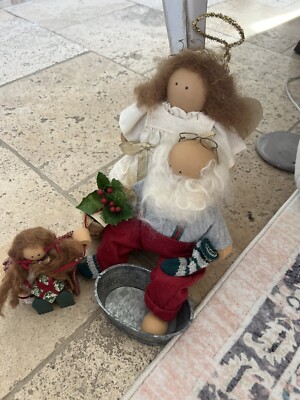 Vintage Lizzie High Doll Santa w Tub Angel Girl Ladie Friends Holiday  Lot