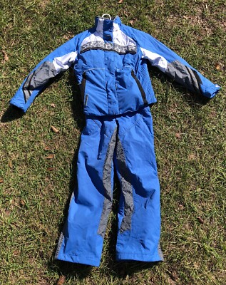 Running River Ski Jacket, Suspender Pants, Gloves, and Cap - BLUE with Stars