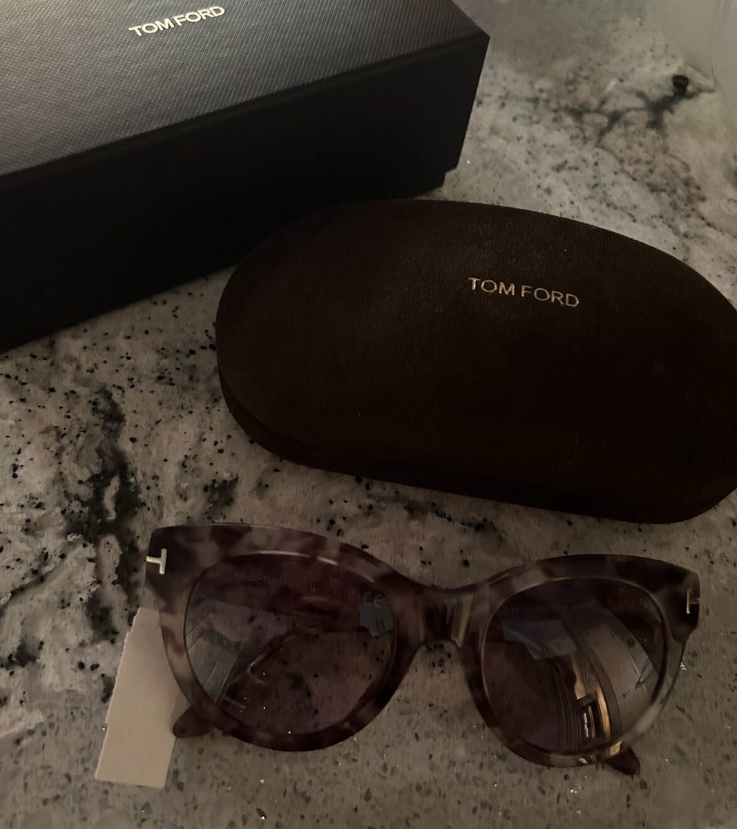 TOM FORD LOU TF741 55Y 55mm TORTOISE VIOLET CAT EYE 