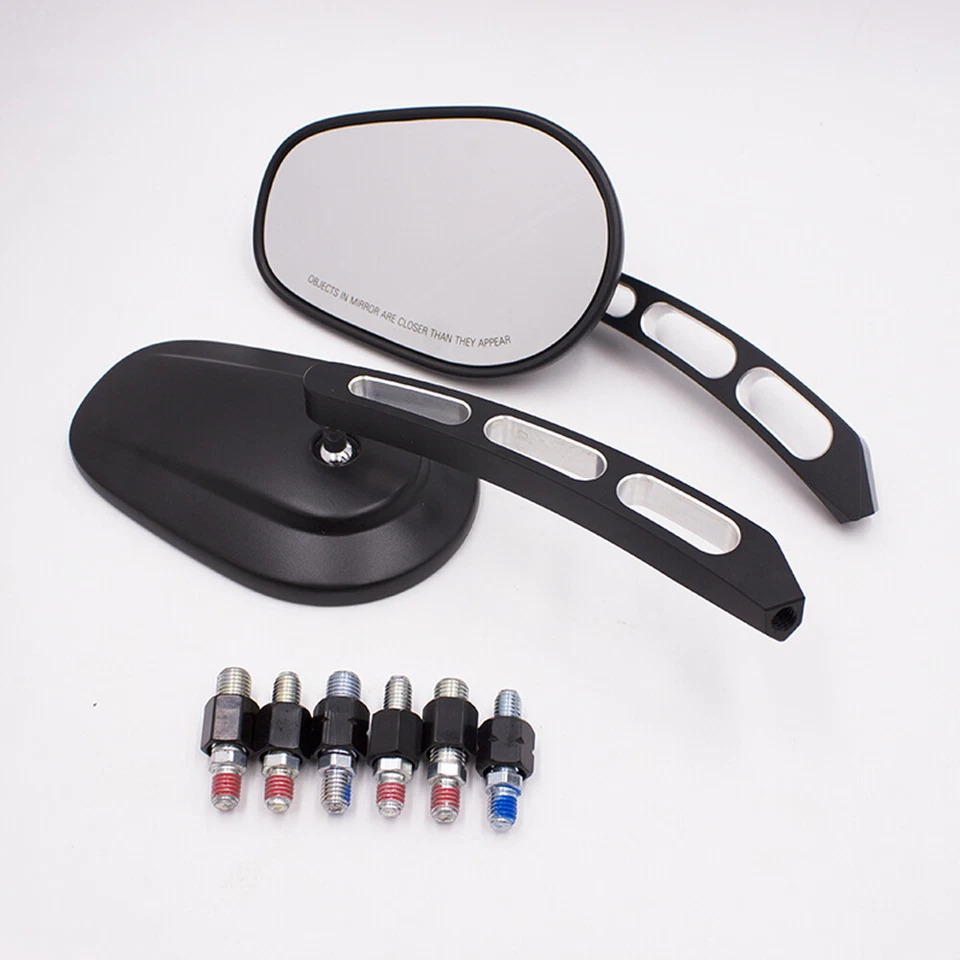Espejos retrovisores laterales para motocicleta Honda Shadow Suzuki Bobber Cruiser 10 mm 8 mm Foto 2 de 4