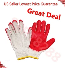 80 Pairs of PREMIUM Red Latex Rubber Palm Coated Work Safety Gloves