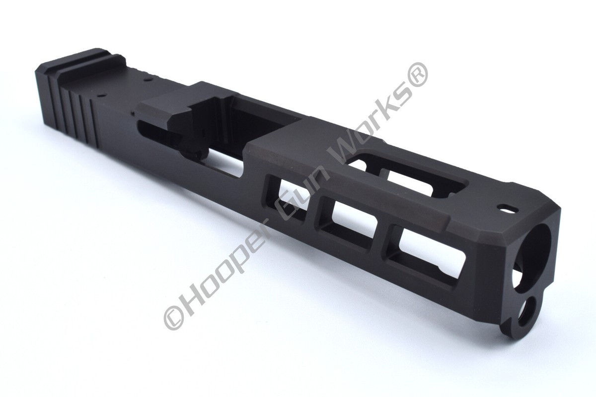Hooper Gun Works Titan Slide For Glock 29 10mm – RMR Cut, Lightening Cuts, 17-4ph Black