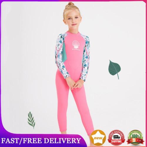 Kids Girls Boys Diving Suit Long Sleeve Back Zip for Water Sports (L Pink) AU - Picture 1 of 12
