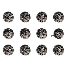 1.5" X 1.5" X 1.5" Black And Chrome Knobs 12 Pack