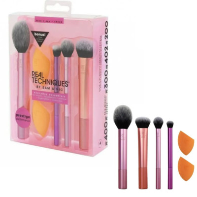 2024 Real Techniques Makeup Brushes Set Foundation Smooth Blender Sponges Puff