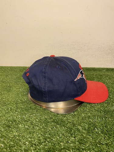 Vintage New England Patriots hat cap snap back wrap around blue red 90s mens - Picture 6 of 10