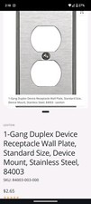 LEVITON 84003-40 DUPLEX OUTLET RECEPTACLE WALLPLATE, 1-GANG, STAINLESS STEEL NEW