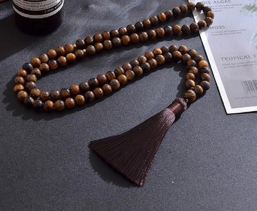 Tiger Eye Stone Simple Islamic Prayer Beads 99 Beads 8mm Tasbih,Misbaha,Tasbeeh - Picture 2 of 6