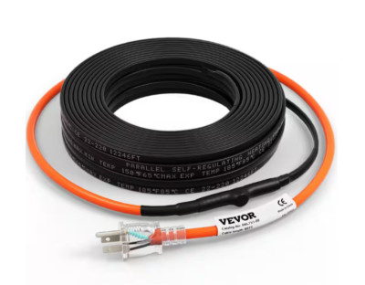 VEVOR80 ft. Pipe Heat Cable 5W/ft. Self-Regulating Heat Tape IP68 110Volt
