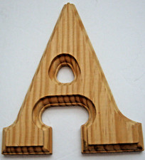 Wood Letter A Monogram 6" Initial Beveled Unfinished