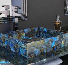 Natural Labradorite WashBasin / Labradorite Sink Customisable 
