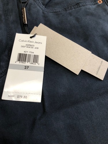 Calvin Klein W27 Ankle Skinny Jeans Deep Water 438 NWT MSRP $79.50 - Picture 6 of 10