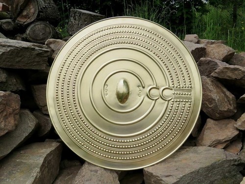 18ga Brass Medieval Knight Reenactment Herzsprung Shield Greek Round Shield - Picture 4 of 5