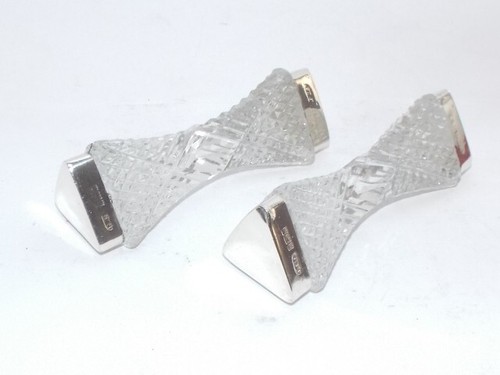 EDWARDIAN EIN PAAR GESCHNITTENE GLAS SILBER MONTIERTE MESSERSTÜTZEN GEHÜLLT, BIRMINGHAM 1902 - Bild 5 von 19