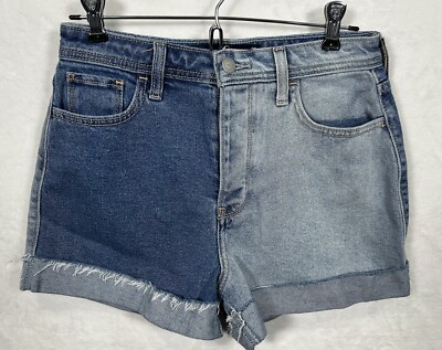 Hollister Ultra High Rise Mom Short Shorts 3” Inseam Sz Blue Two Tone W26 