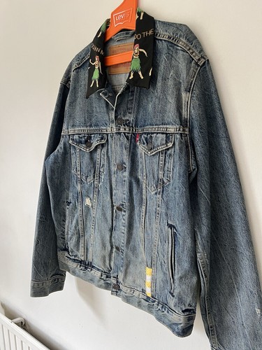 Levi’s Trucker Jacket M Type 3 Rockabilly Hawaiian Hula Aloha Denim 2017 RARE - Picture 21 of 22