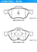 ATE BremsbeläGe Vorne (13.0460-7248.2) FüR Renault Laguna III Wind Twingo II |