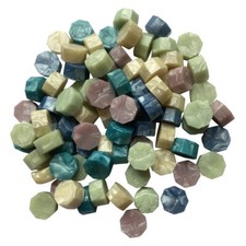 Turquoise, Blue, Green, Ivory,  Lavender Pearl Sealing Wax Bead Mix 250 beads 
