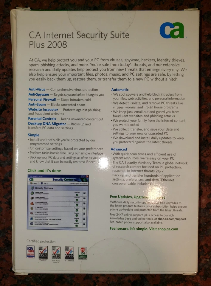 CA Internet Security Suite Plus 2008 CD-ROM NOS Factory-Sealed - Image 2 of 4