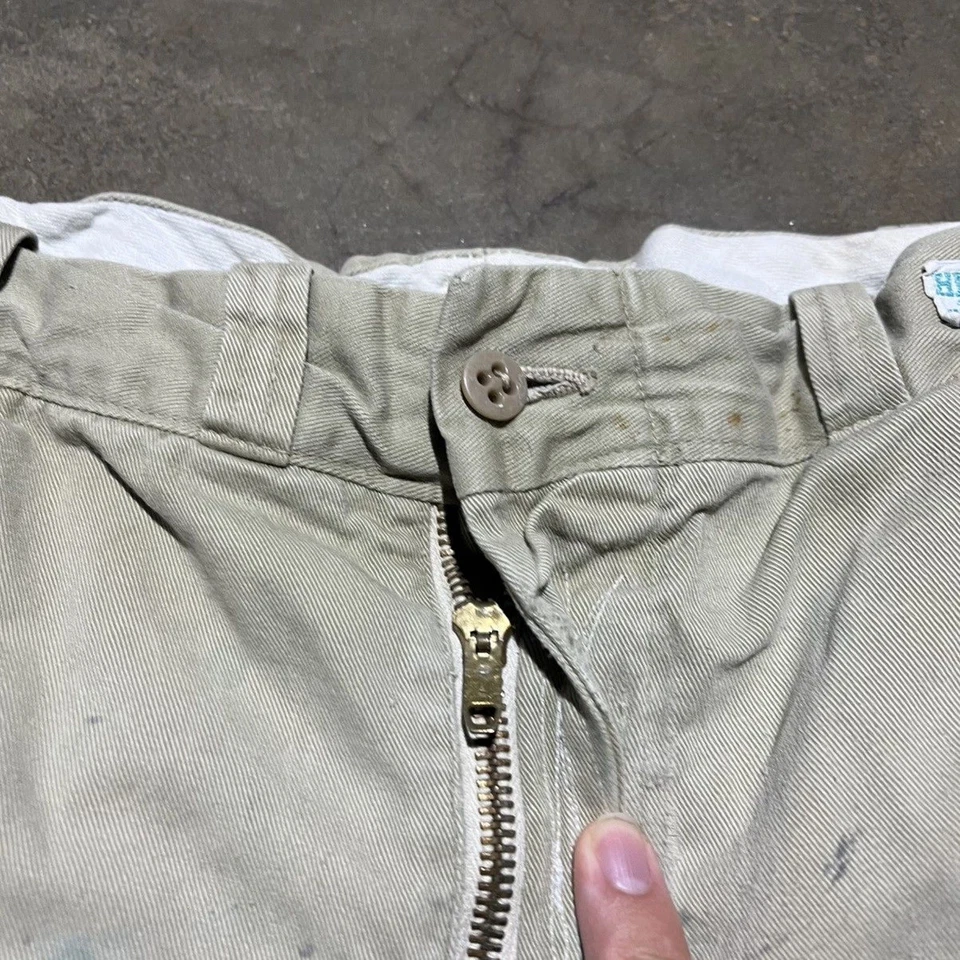 Chinos de tela de vela sanforizada bronceada Hércules vintage años 50 32x27 años 50 verdadero vintage Foto 4 de 4
