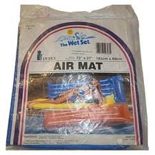 NEW Vintage Sealed Intex The Wet Set Inflatable Pool Air Mat Float 72 x 27 Blue