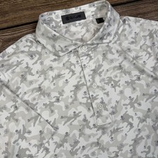 G/FORE Mens Polo Shirt Size Medium White Gray Camo Skull Golf GMP000001 New