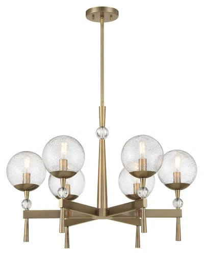 Minka Lavery 1336 Populuxe 6 Light 28"W Globe Chandelier - Oxidized Aged Brass - Picture 5 of 10