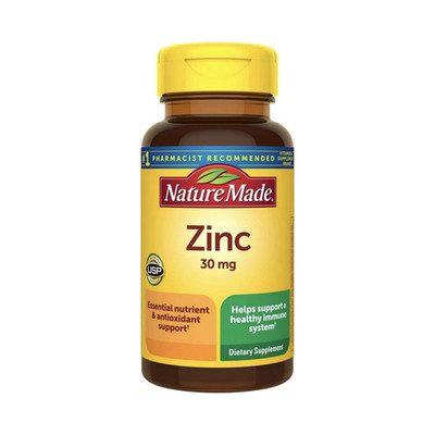 Nature Made Zinc 30 mg Tablets Mineral Supplement Immune & Antioxidant Support