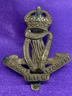 Genuine KC WW1 The Royal Irish Regiment GM Cap Badge w/slider & strengtheners
