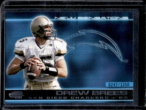2001 Pacific Invincible Drew Brees New Sensations Rookie RC #247/1250 Chargers