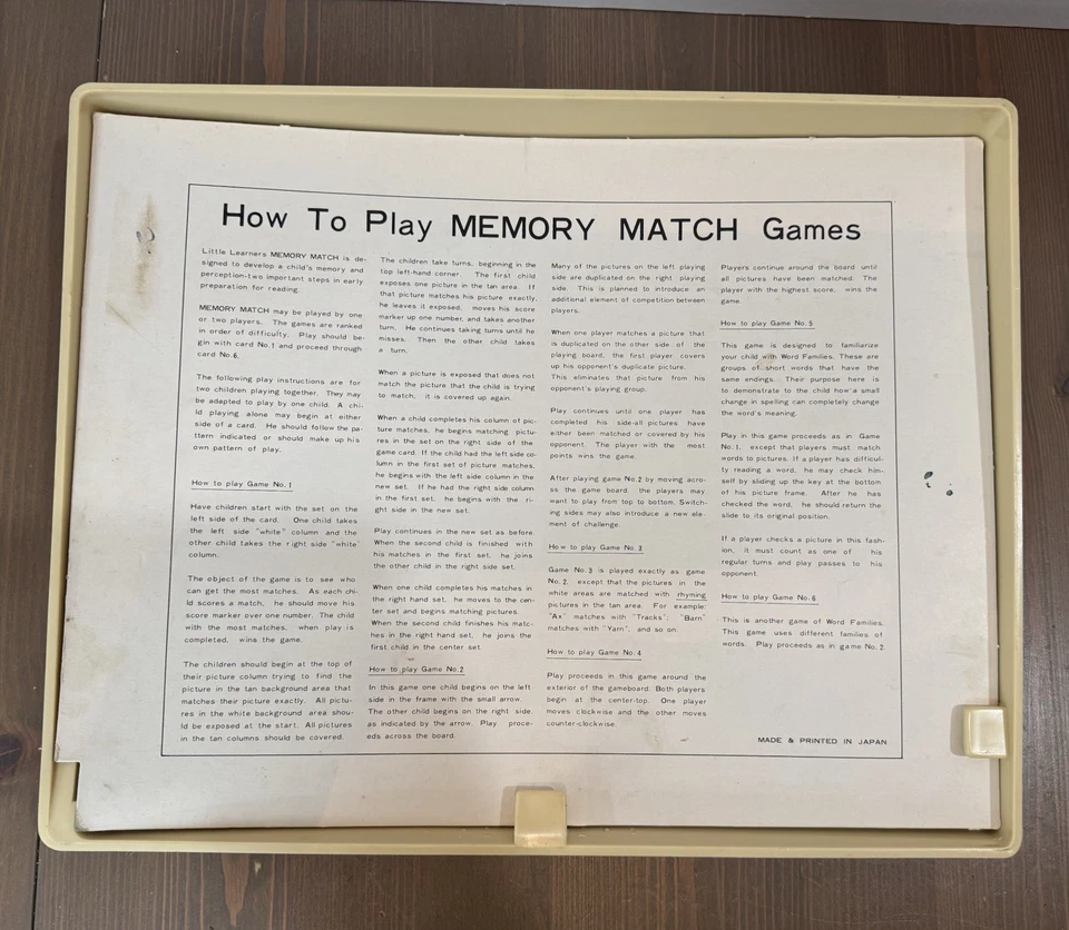 Vintage 1972 Memory Match Game Only At Sears 6 Games - Image 3 of 3