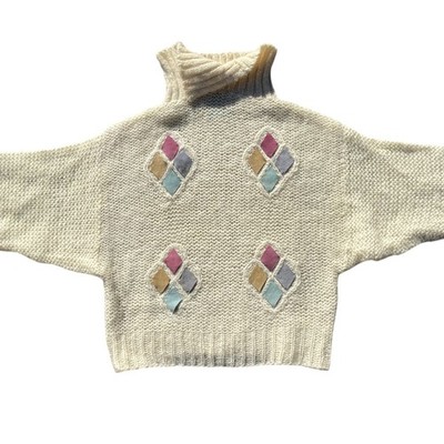 Südsee Damen Pullover kurz Vintage Wolle Mohair Handarbeit Gr.M