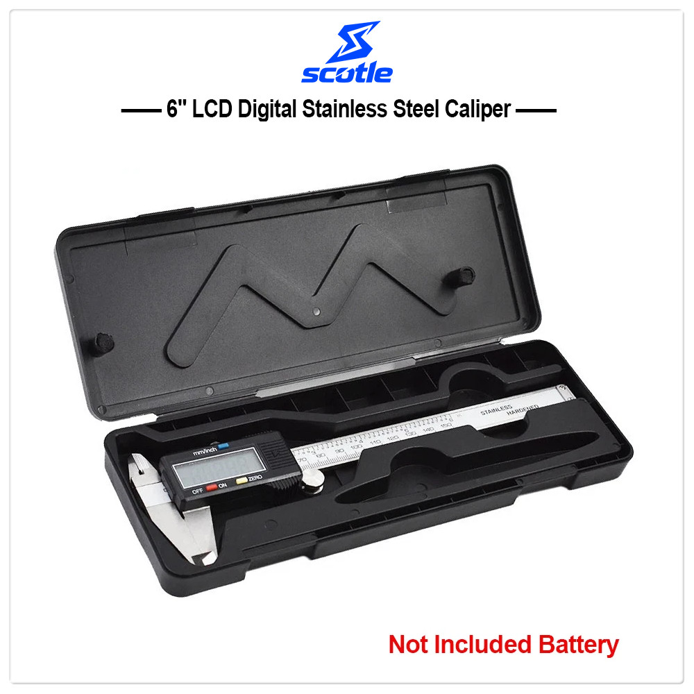 6" LCD Digital Stainless Steel Caliper Vernier 150mm CNC Micrometer Measure Tool