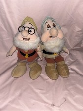 Disney Store - Snow White - LOT OF 2 - DOC Dwarf - SLEEPY Plush / Doll- 12"