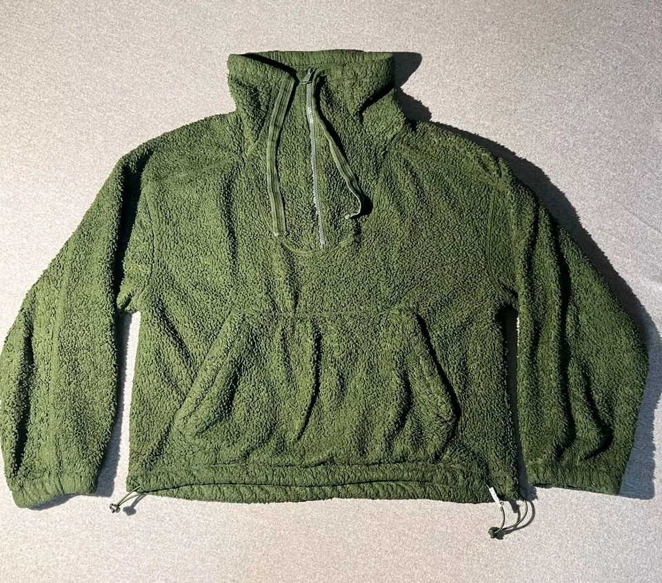 Chaqueta polar FP Movement para mujer talla pequeña verde felpa pulóver bolsillos 