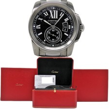 Cartier Calibre 42mm Stainless Steel W7100016 Automatic BLACK BOX/PAPERS #2289-3