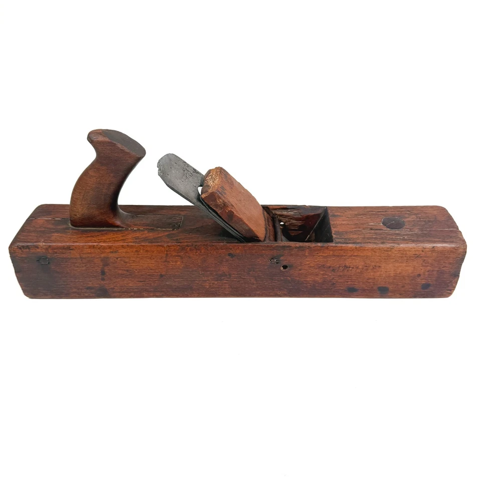 Avión de mano de madera antiguo de colección - con hierros Butcher Sheffield - New York Tool Co. Foto 4 de 4