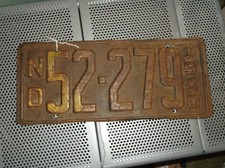 Antique North Dakota 1940 License Plate